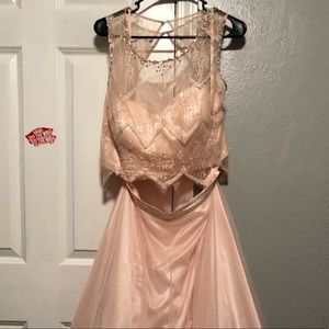 Pink Lace Prom Dress